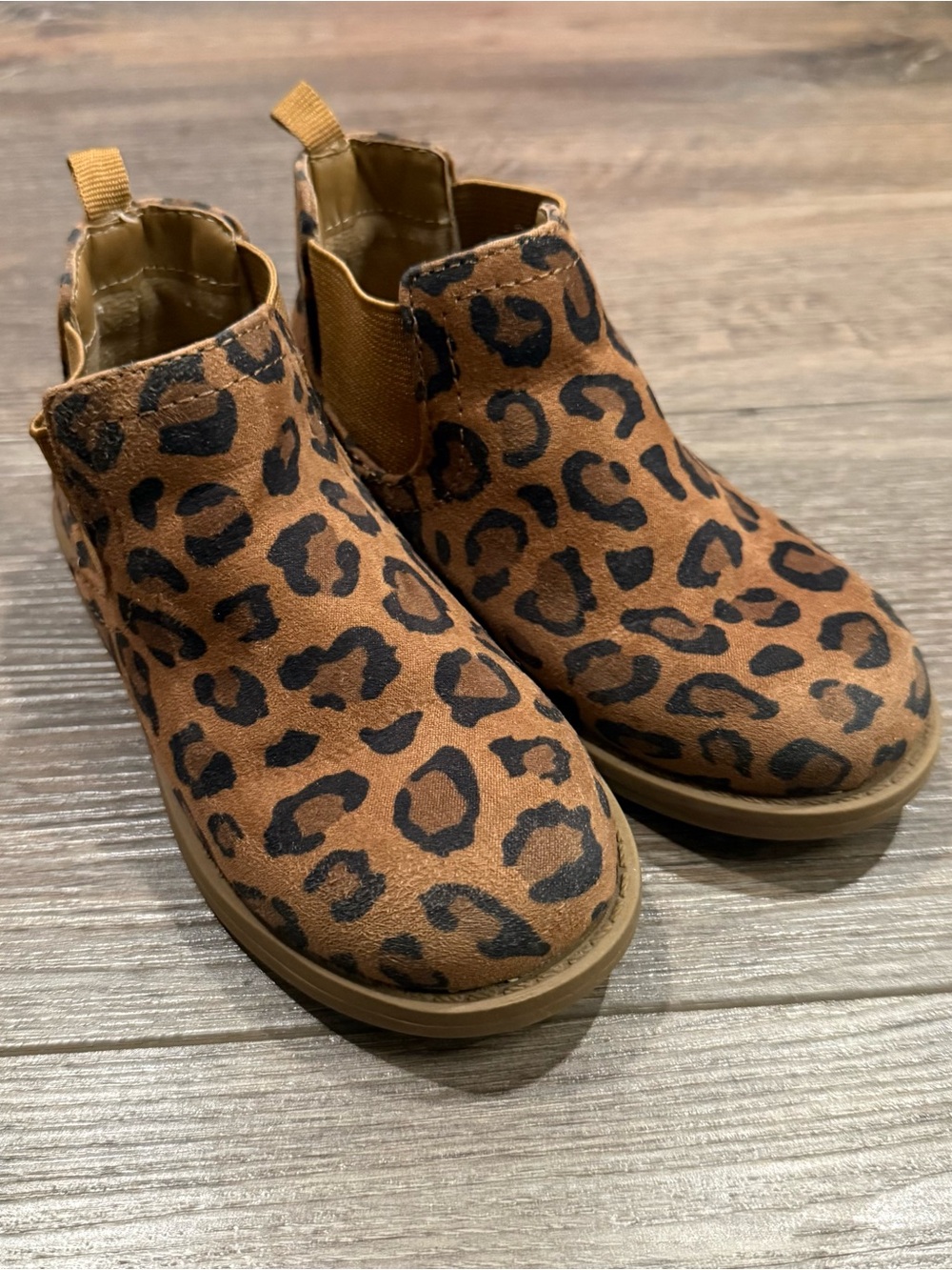 GAP Kids Leopard Print Chelsea Boots - Tan & Black